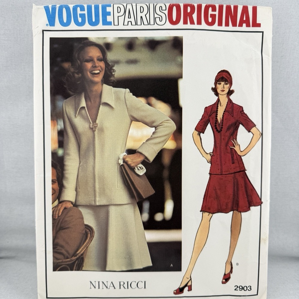 Vogue Paris Original 2903 Nina Ricci‎ Top Dress Pattern Size 10 Bust 32.5" Uncut